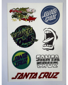Accessories: Santa Cruz Multi Logo Sticker Sheet - Multi