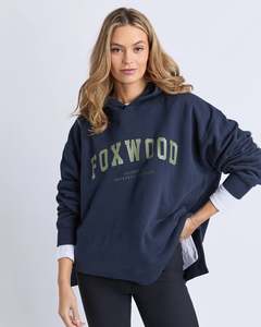 Womens Hoodies Sweatshirts: Foxwood Interval Hoodie - Navy with Khaki