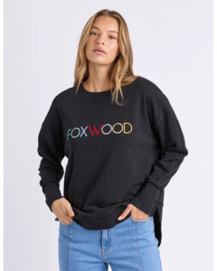 Womens Hoodies Sweatshirts: Foxwood Simplified Confetti Crew - Black