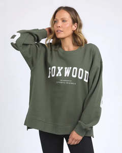 Womens Hoodies Sweatshirts: Foxwood Interval Crew - Khaki