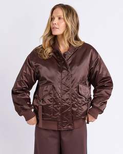 Womens Coats Jackets Vests: Foxwood Lucy Bomber Jacket - Coffee Bean