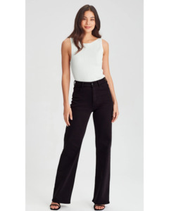 Womens Jeans: Junkfood Ruby May Straight to Wide Leg - Black
