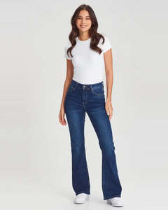 Womens Jeans: Junkfood Harri Short Stuff Jean - Dark Blue
