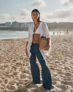 Womens Pants: Sea Level Denim Surf Tide Pant - Denim