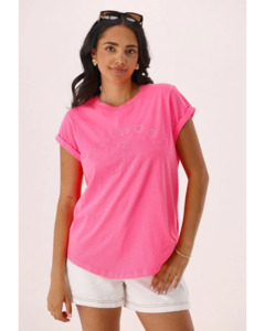 Womens T Shirts Tees: Foxwood Effortless Tee - Neon Rose