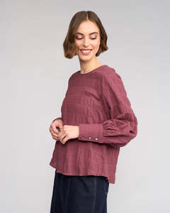 Womens Tops Shirts Blouses: Knewe Label Volume Top - Port