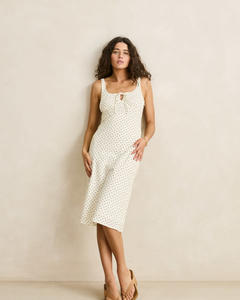 Women: Rhythm Polka Midi Dress - Cream