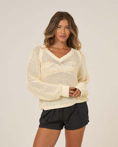 Womens Knitwear Jumpers: Salty Crew Women's Surge Sweater - Off White