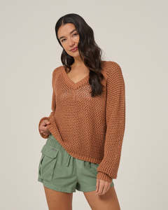 Salty Crew Womens Surge Sweater - Mocha