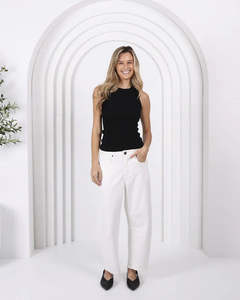 Monaco Toni Barrel Jeans - White