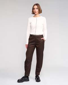 Womens Jeans: Knewe Label Jude Pant - Chocolate