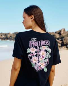 The Mad Hueys Anchor Ladybug Womens SS Tee - Black