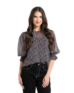 Womens Tops Shirts Blouses: Seeking Lola Magnificent Top - Rosebud Skatter