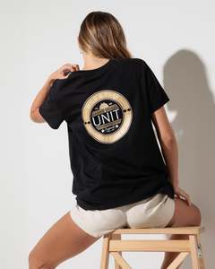 Womens T Shirts Tees: Unit Ladies Tees - Coastline - Black