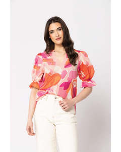 Womens Tops Shirts Blouses: Seeking Lola Honest Top - Strawberry Punch
