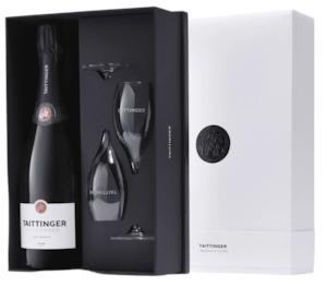 Champagne Sparkling: Taittinger Brut Gift Pack With 2 Flutes
