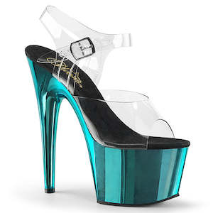 PLEASER ADORE-708 CLR/TURQUOISE  CHROME