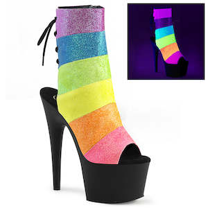 7: PLEASER ADORE-1018RBG RAINBOW MULTI GLITTER/BLK
