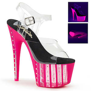 7: PLEASER ADORE-708VLRS CLR/NEON H. PINK
