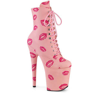 8: PLEASER FLAMINGO-1020KISSES B. PINK FAUX LEATHER/B. PINK FAUX LEATHER