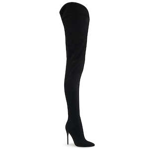 PLEASER COURTLY-4017 BLK FAUX SUEDE