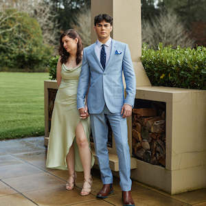 Suit: Savile Row Linen Suit blue