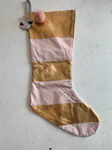 Giftware: Pink And Gold Christmas Stocking