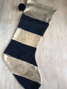 Giftware: Black And Gold Christmas Stocking