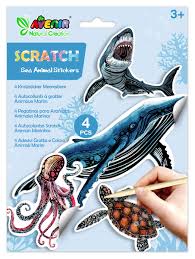Arts & Crafts: Avenir Scratch -  Sea Animal Stickers