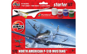 Model Building Cars: Airfix Starter Set - 1:72 North American P-51D Mustang