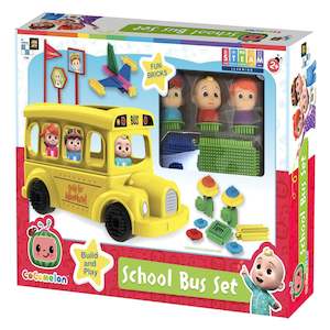 Construction Toys Building Blocks Bricks: CoComelon School Bus Set 35cm