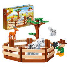 Construction Toys Building Blocks Bricks: Banbao - Safari Animal Ground
