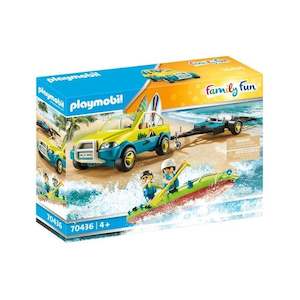 Construction Toys: Playmobil 70436 - Family Fun - Beach Car with Canoe