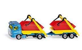 Creative Role Play Vehicles: Siku 1695 - Rubbish Skip Truck & Trailer