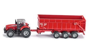 Die Cast Models Farm Machinery: Siku 1844 Farmer - 1:87 Massey Ferguson 8480 with Tipping Trailer