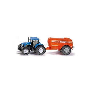 Die Cast Models Farm Machinery: Siku 1945 Farmer - New Holland T7070 with Single Axle Vacuum Tanker Trailer