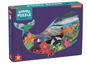 Hape Beach Toys: Mudpuppy - 300pc Shaped Scene Puzzle - Ocean Life