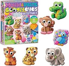 Arts Crafts Diy Kits: 4M Mould & Paint - Googly Eyes Animals