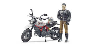 Bruder: Bruder - Ducati Scrambler Desert Sled with Rider