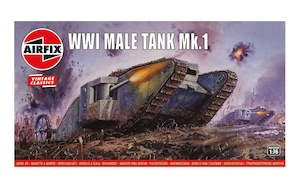 Model Building Military: Airfix - 1:76 WW1 Male Tank Mk.I