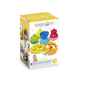 Creative Role Play Nursery Preschool: Lalaboom - Wheels Spinner & Beads (2 Wheels & 8pc Beads)
