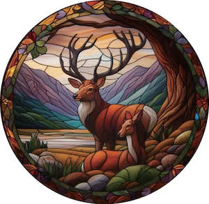 Wall Art - Stained Glass Hanger - Deer