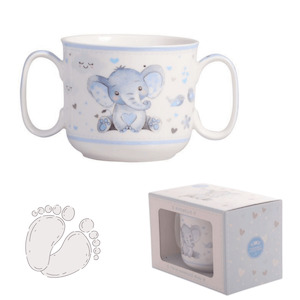 New Born: Bird & Ellie - Twin Handled Mug - Blue