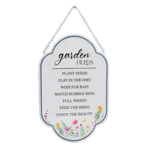 Gifts Decor: Wall Art - Garden Rules Sign