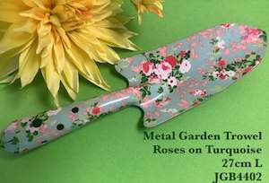 Gifts Decor: JGB - Metal Garden Trowel Roses on Turquoise