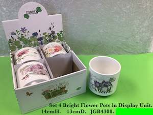 Gifts Decor: JGB - Bright Flowerpots (4 assorted)