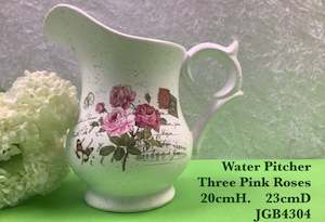 Gifts Decor: JGB - Water Pitcher Three Pink Roses