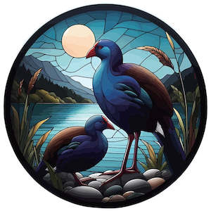 Wall Art - Stained Glass Hanger - Pukeko