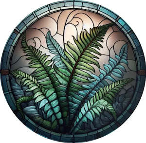 Wall Art - Stained Glass Hanger - Fern