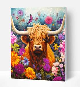 Arts Crafts Diy Kits: Diamond Art - Highland Cow